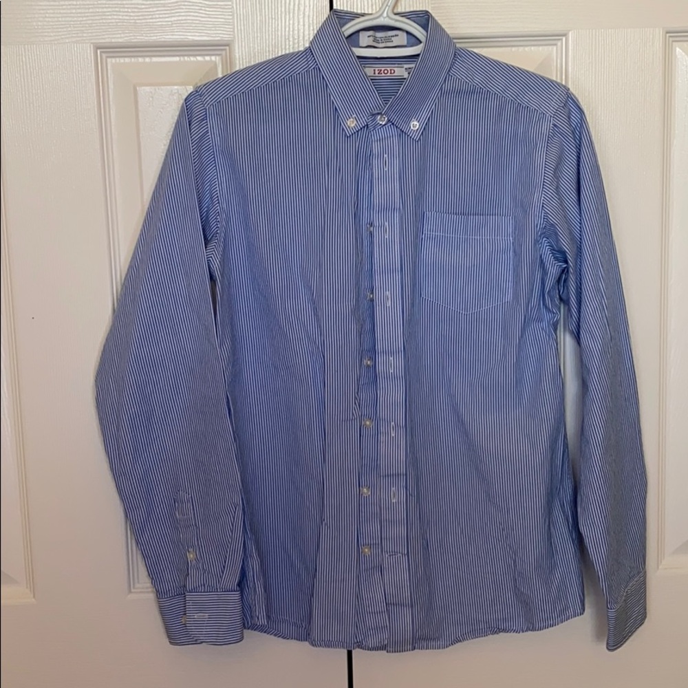 Boys white and blue dress shirt